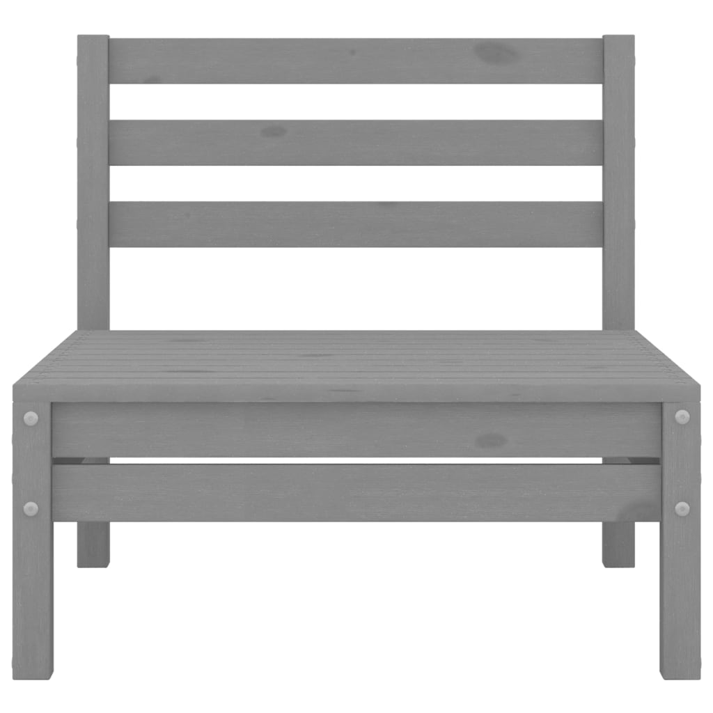 4 Pcs conjunto lounge de jardim pinho maciço cinzento