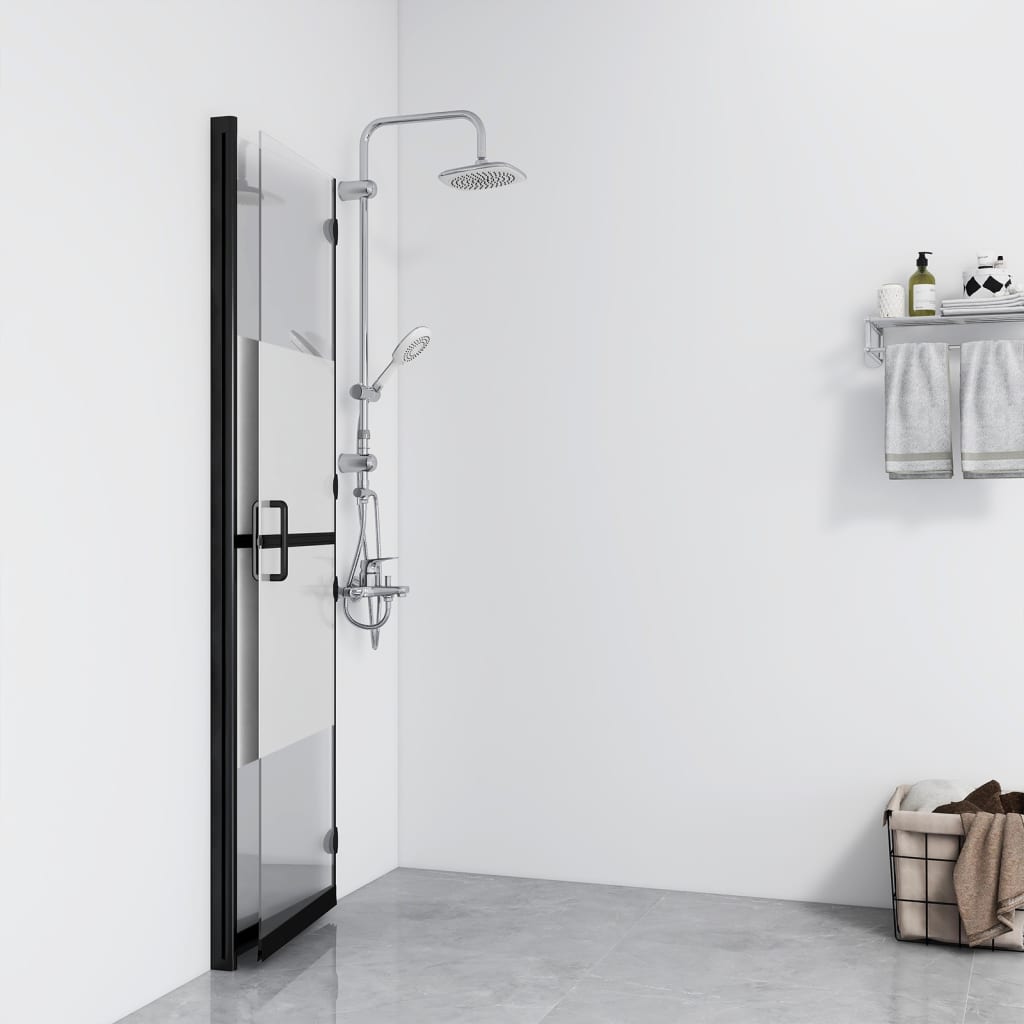 Divisória chuveiro dobrável 90x190 cm meio vidro fosco esg