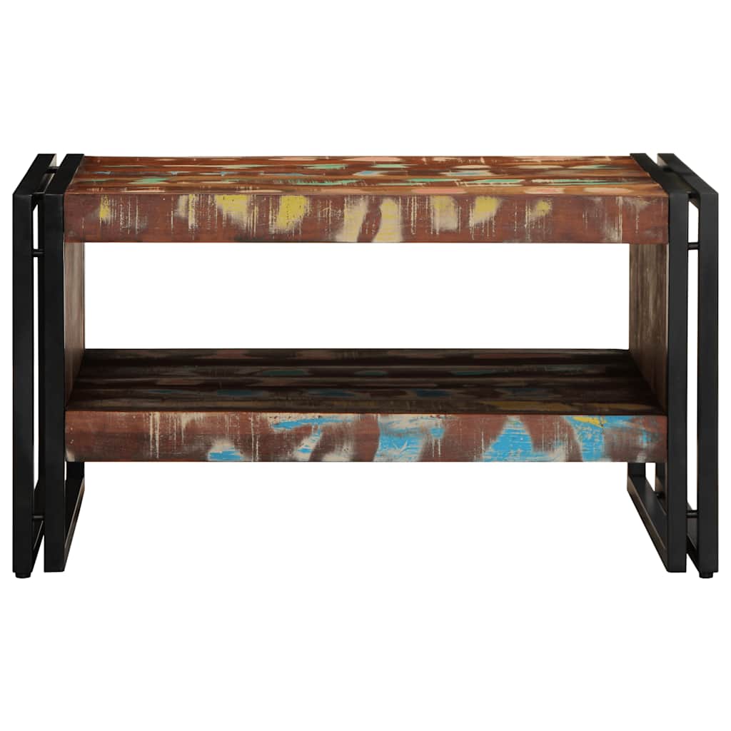 Mesa de centro multicor 70x50x38 cm madeira maciça recuperada