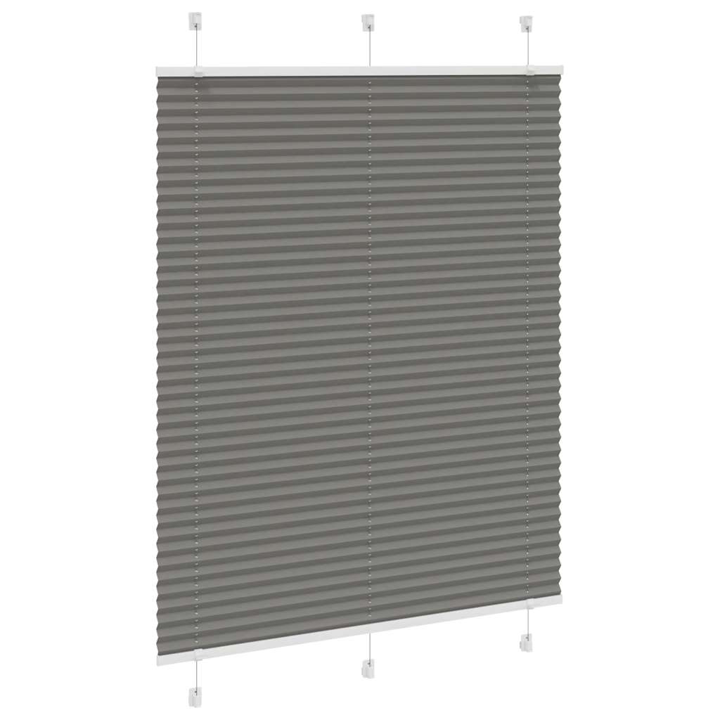 Antracite plissada cega 105x100 cm largura tecido 104,4 cm
