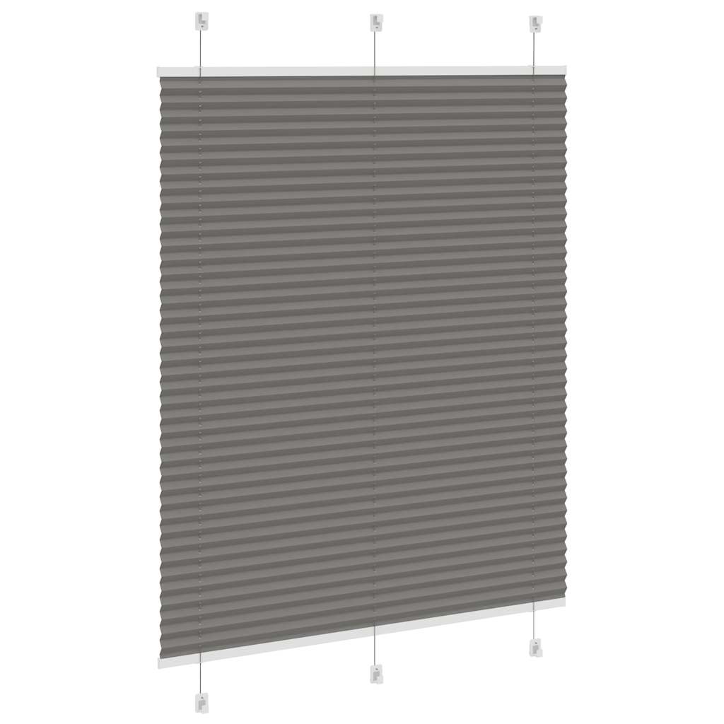 Antracite plissada cega 105x100 cm largura tecido 104,4 cm