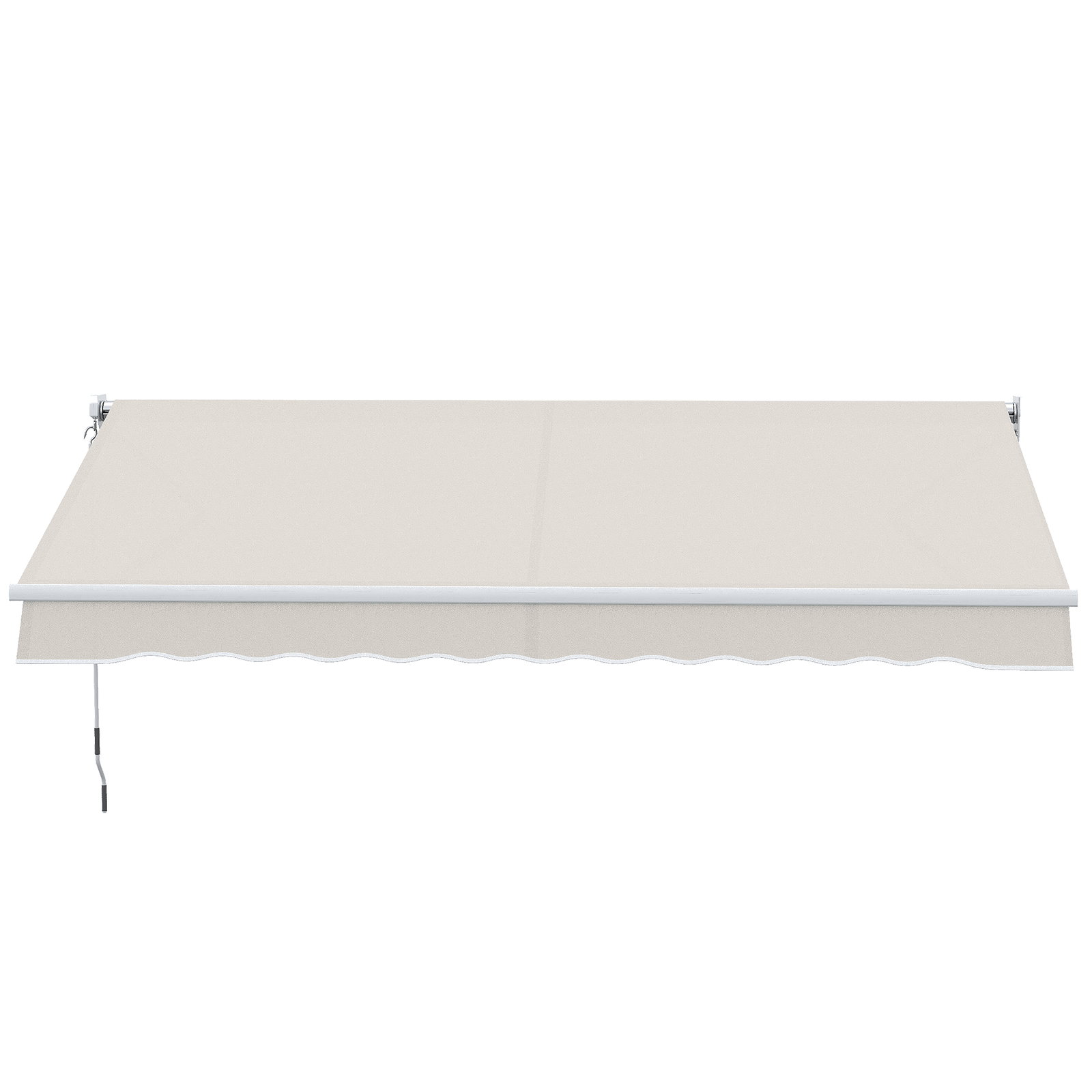 Toldo manual retrátil com manivela 200x250 cm toldo de parede com proteção solar uv50+ e estrutura de alumínio creme
