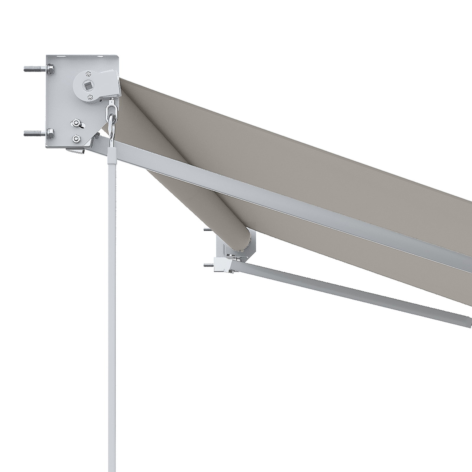 Toldo manual retrátil com manivela 200x250 cm toldo de parede com proteção solar uv50+ e estrutura de alumínio creme