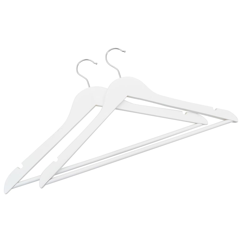 50 Pcs conjunto de cabides antiderrapantes madeira branco