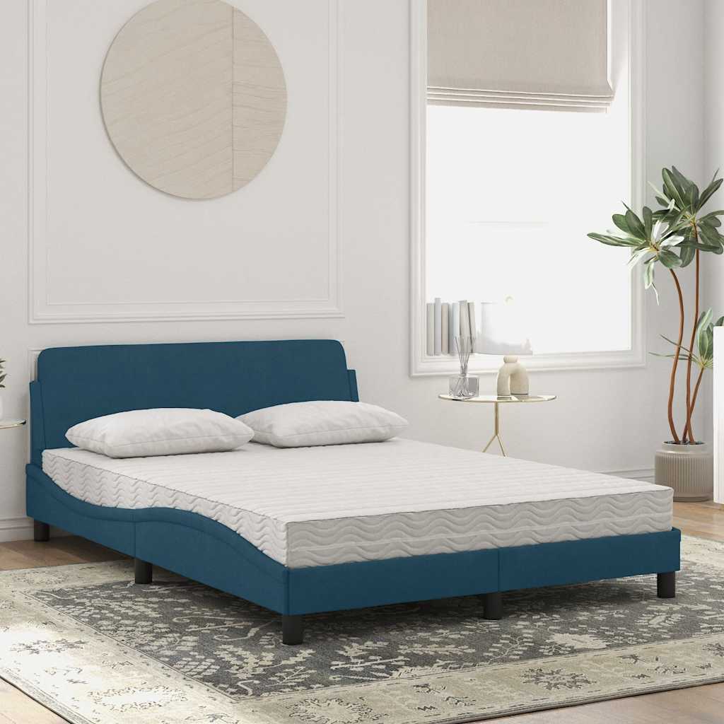 Cama com colchão dover 140x200 cm veludo azul