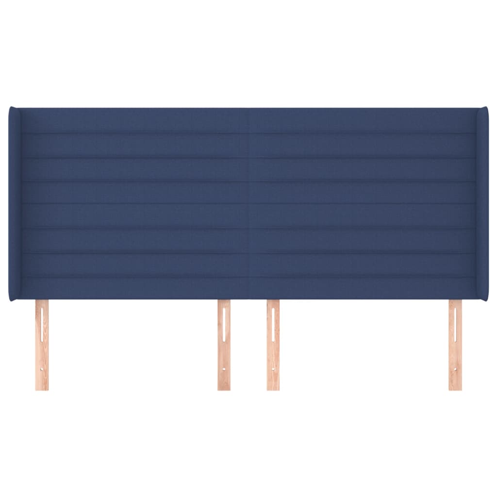 Cabeceira de cama c/ abas tecido 183x16x118/128 cm azul