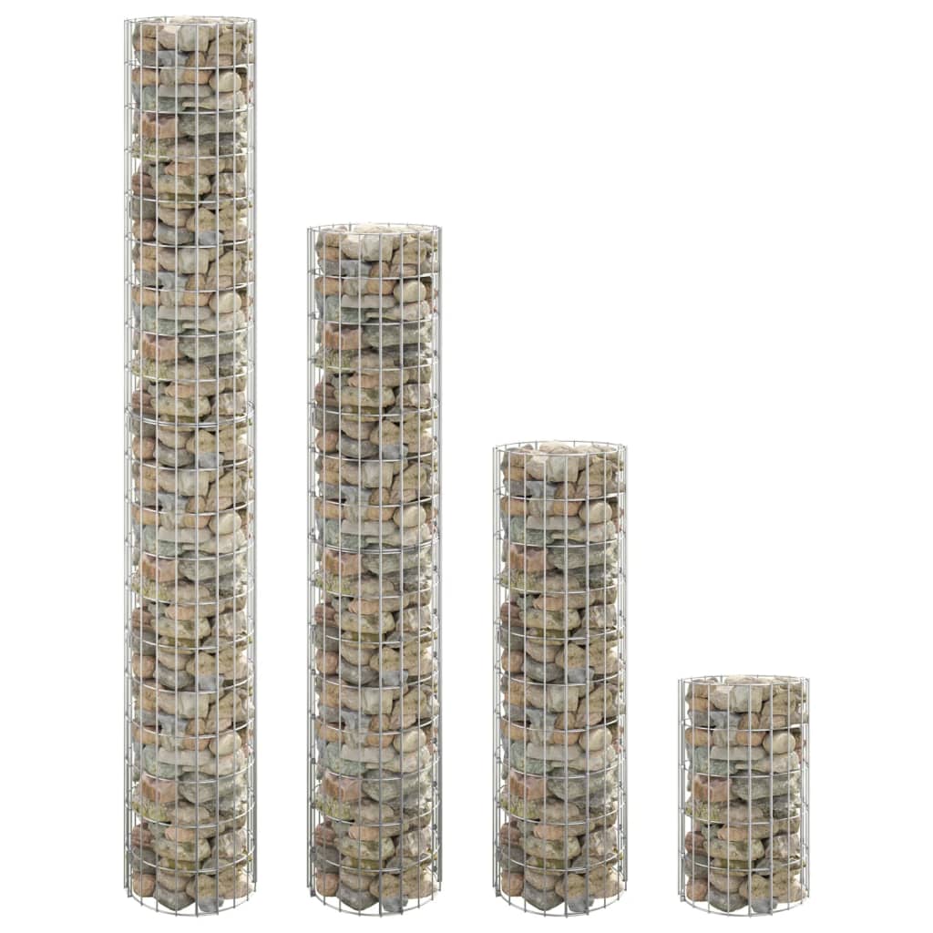 Canteiro elevado/cesto gabião 4 pcs ø30x50/100/150/200 cm