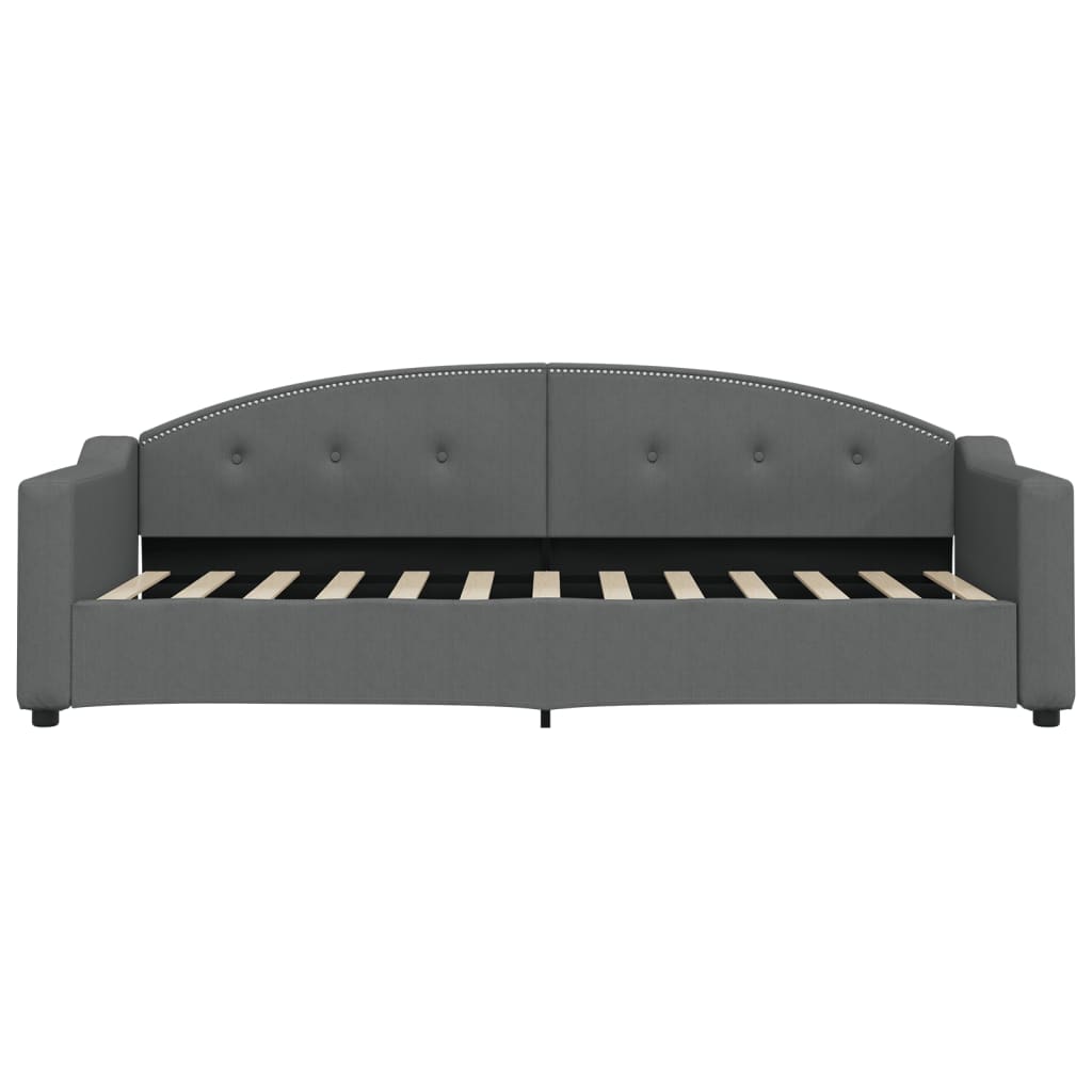 Sofá-cama com colchão 80x200 cm tecido cinzento-escuro