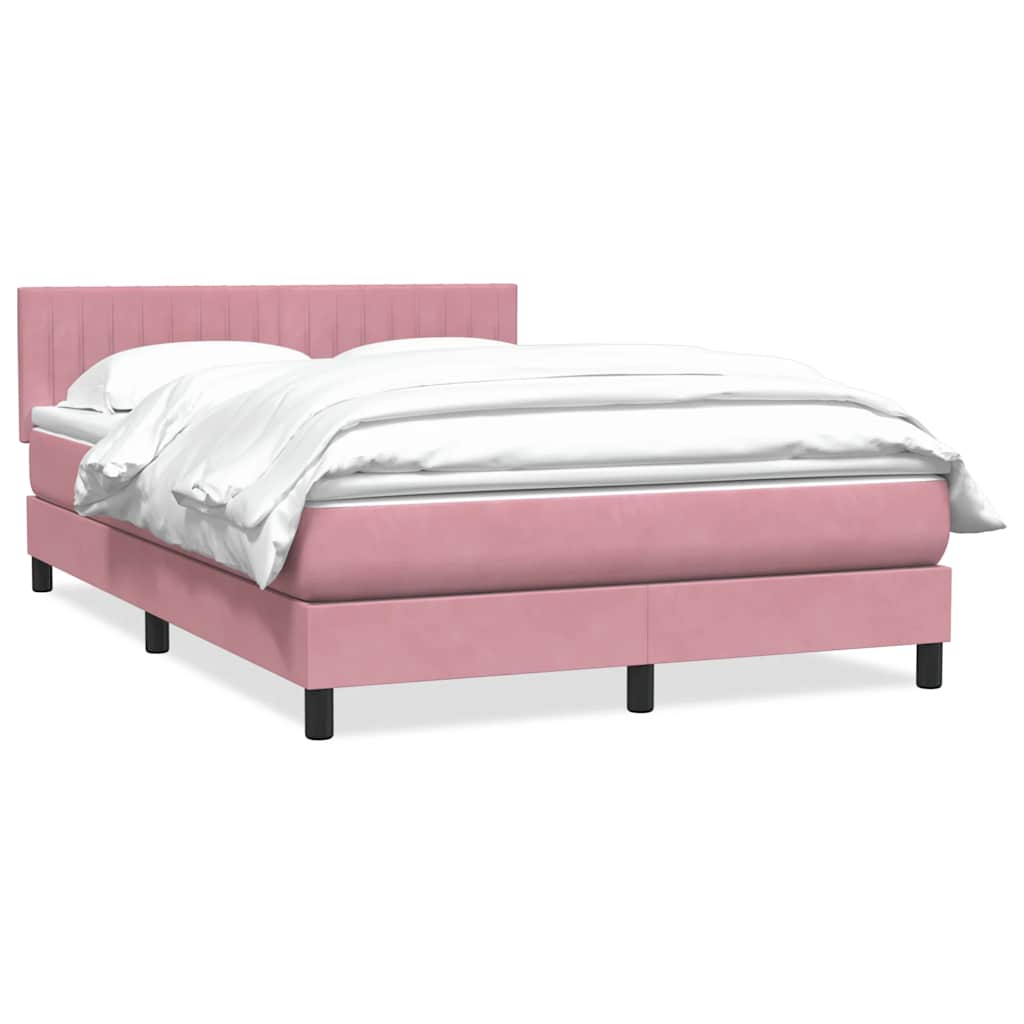 Cama com molas/colchão 140x210 cm veludo rosa