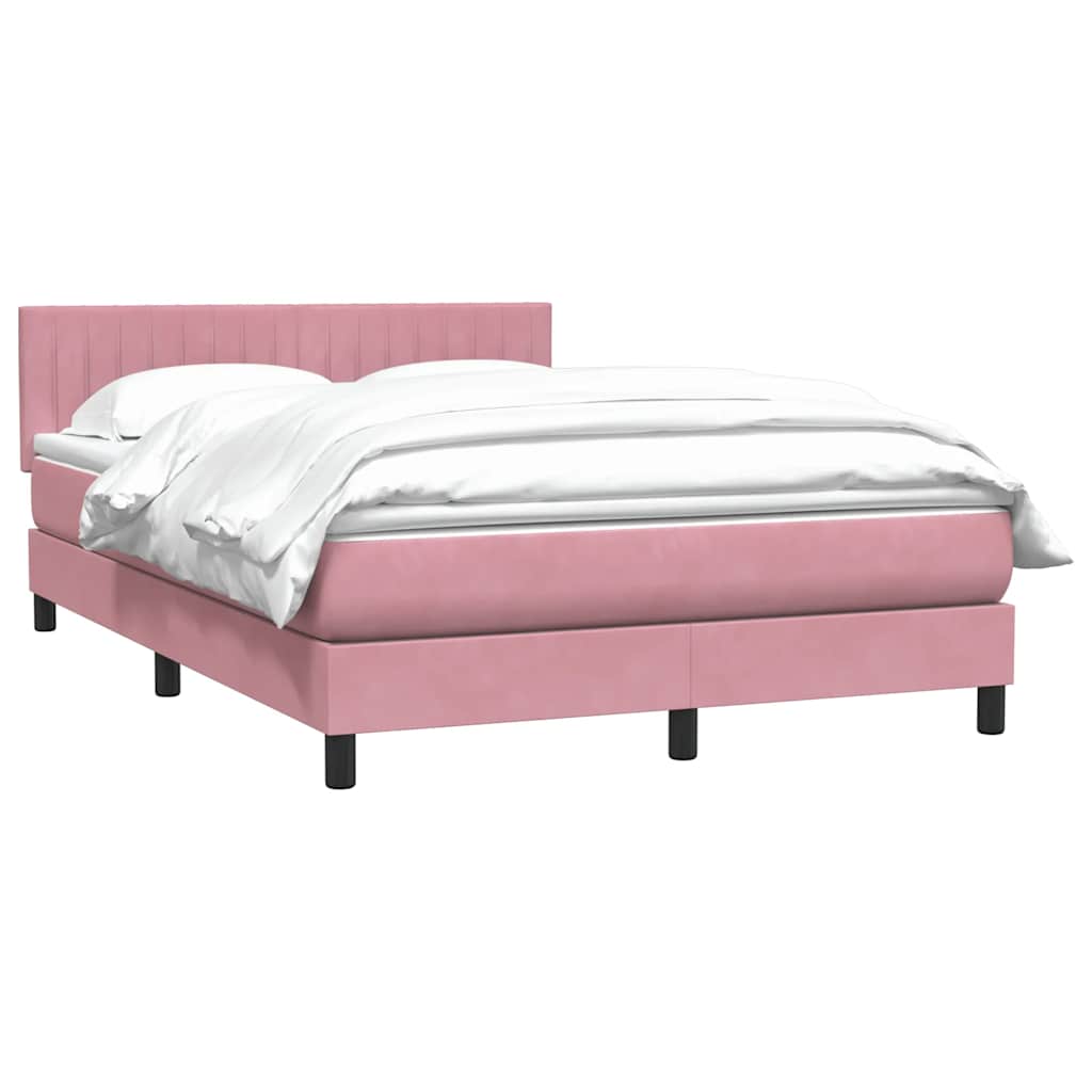 Cama com molas/colchão 140x210 cm veludo rosa
