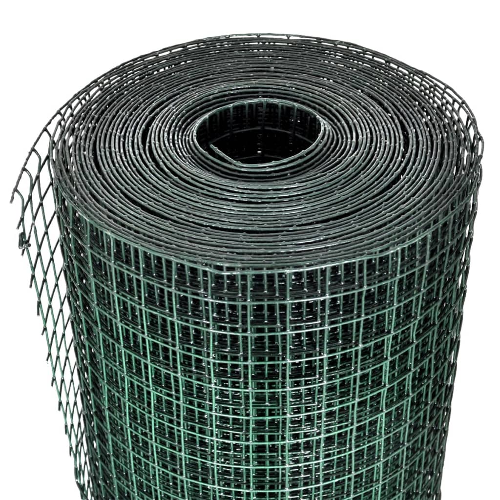 Cerca arame p/ galinheiro c/ revestimento PVC 25x1 m aço verde