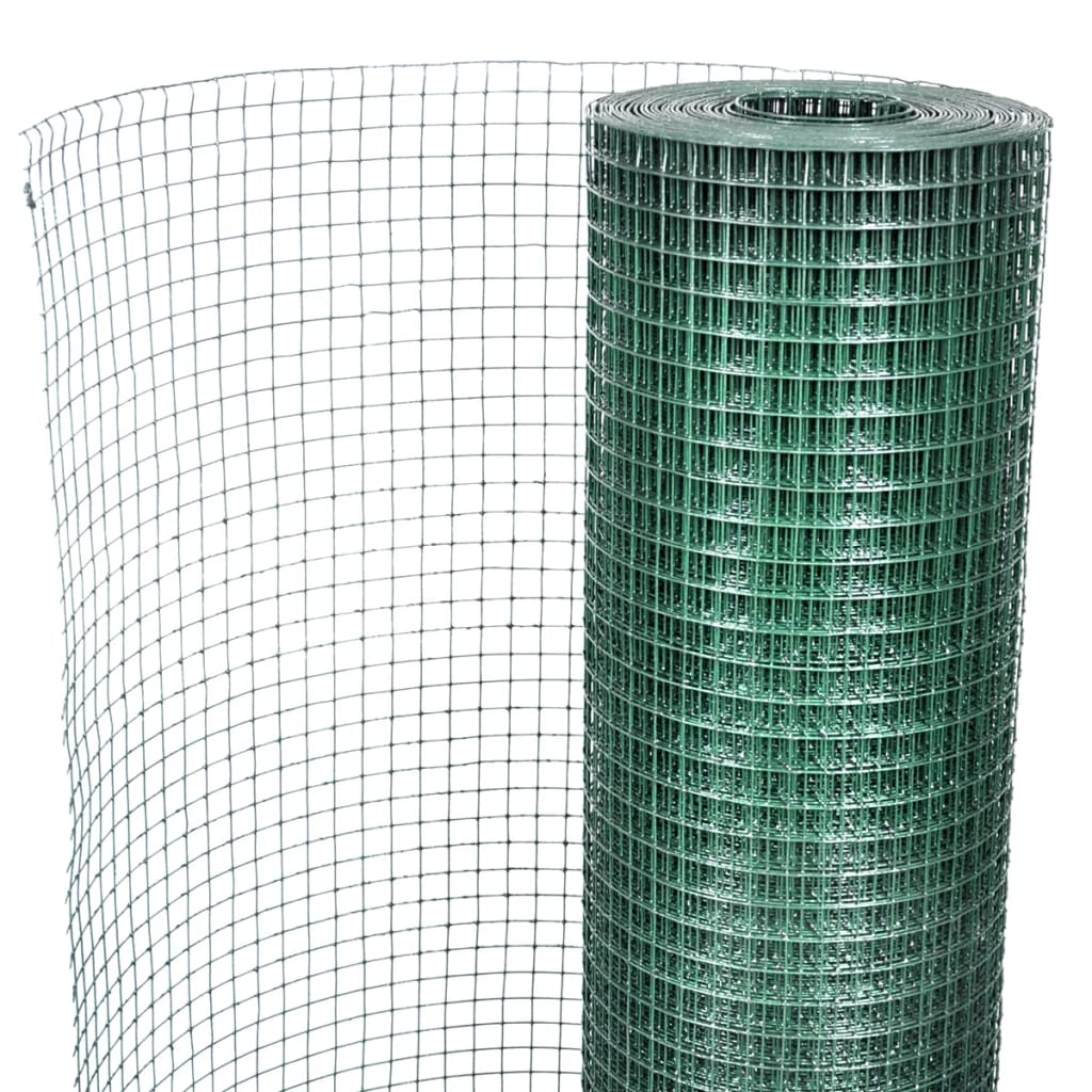 Cerca arame p/ galinheiro c/ revestimento PVC 25x1 m aço verde