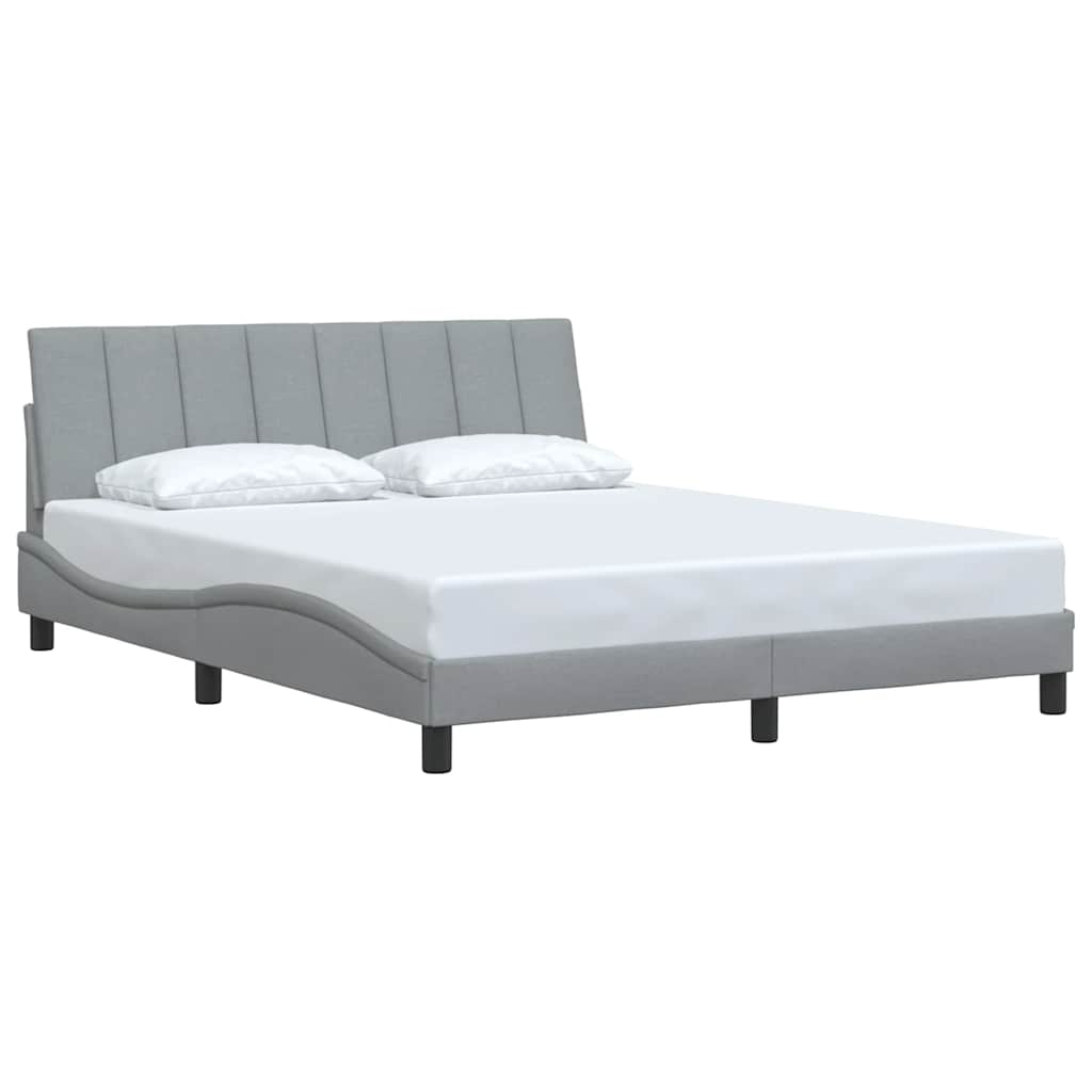 Estrutura de cama sem colchão hanko 160x200 cm tecido cinzento-claro
