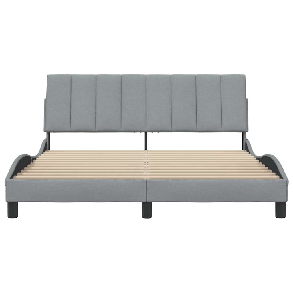Estrutura de cama sem colchão hanko 160x200 cm tecido cinzento-claro