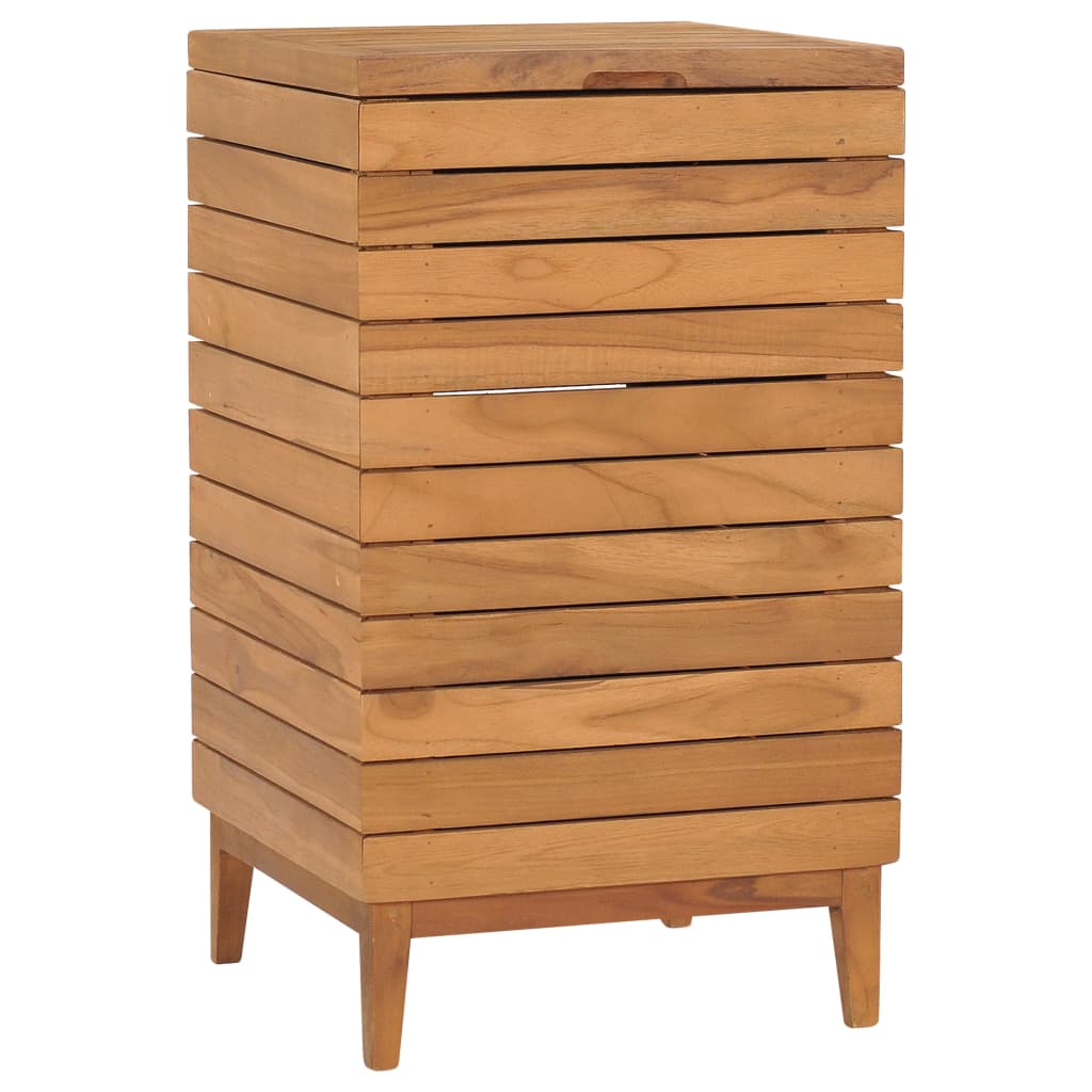 Cesto para roupa suja 40x40x70 cm madeira de teca maciça