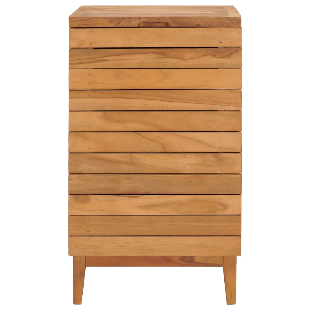 Cesto para roupa suja 40x40x70 cm madeira de teca maciça
