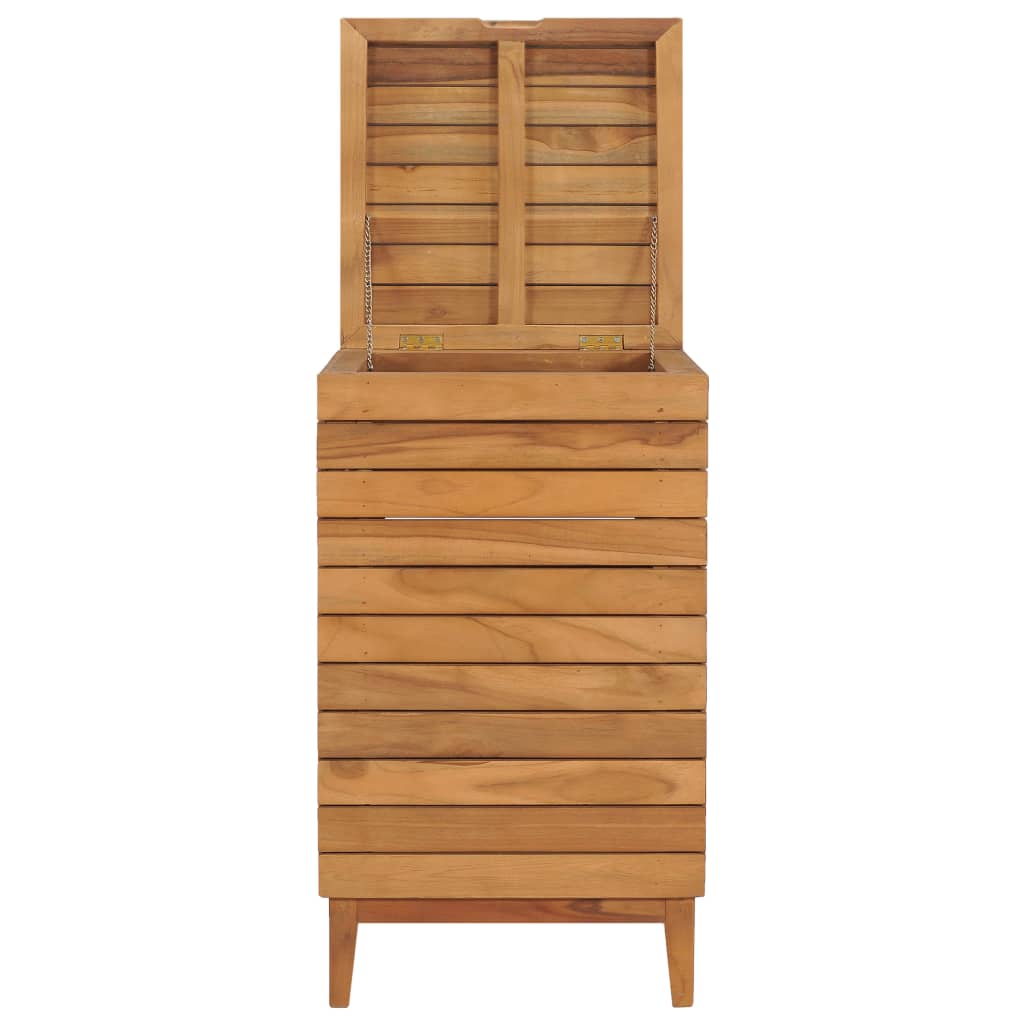 Cesto para roupa suja 40x40x70 cm madeira de teca maciça
