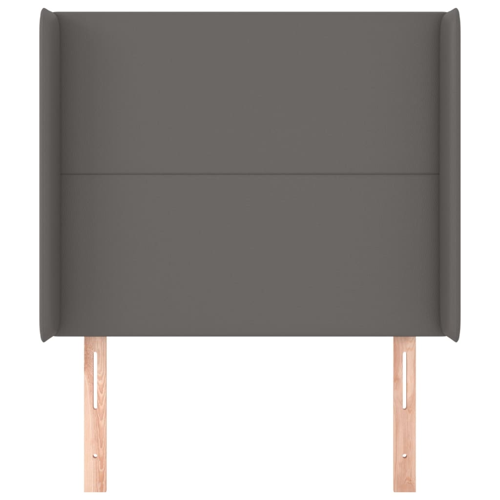 Cabeceira cama c/ abas couro artif. 93x16x118/128 cm cinzento