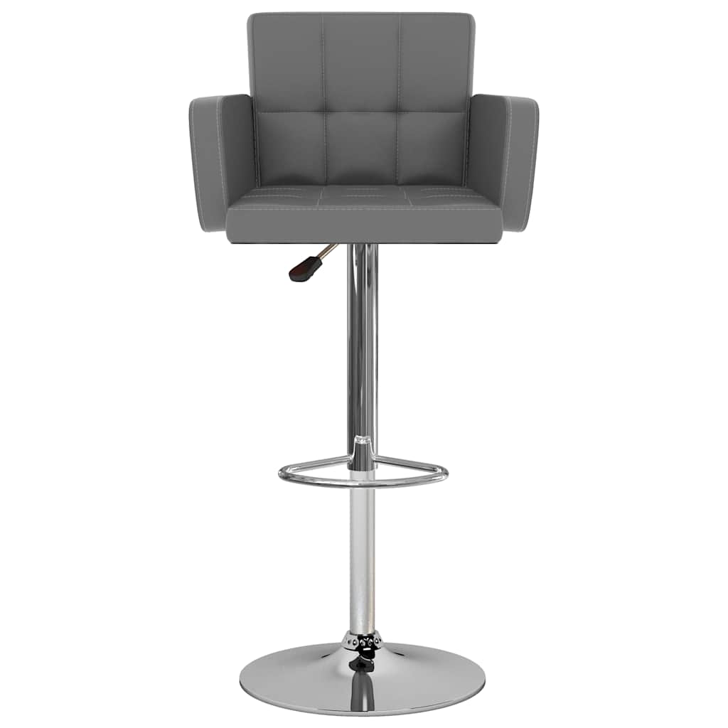 Bancos de bar 2 pcs couro artificial cinzento