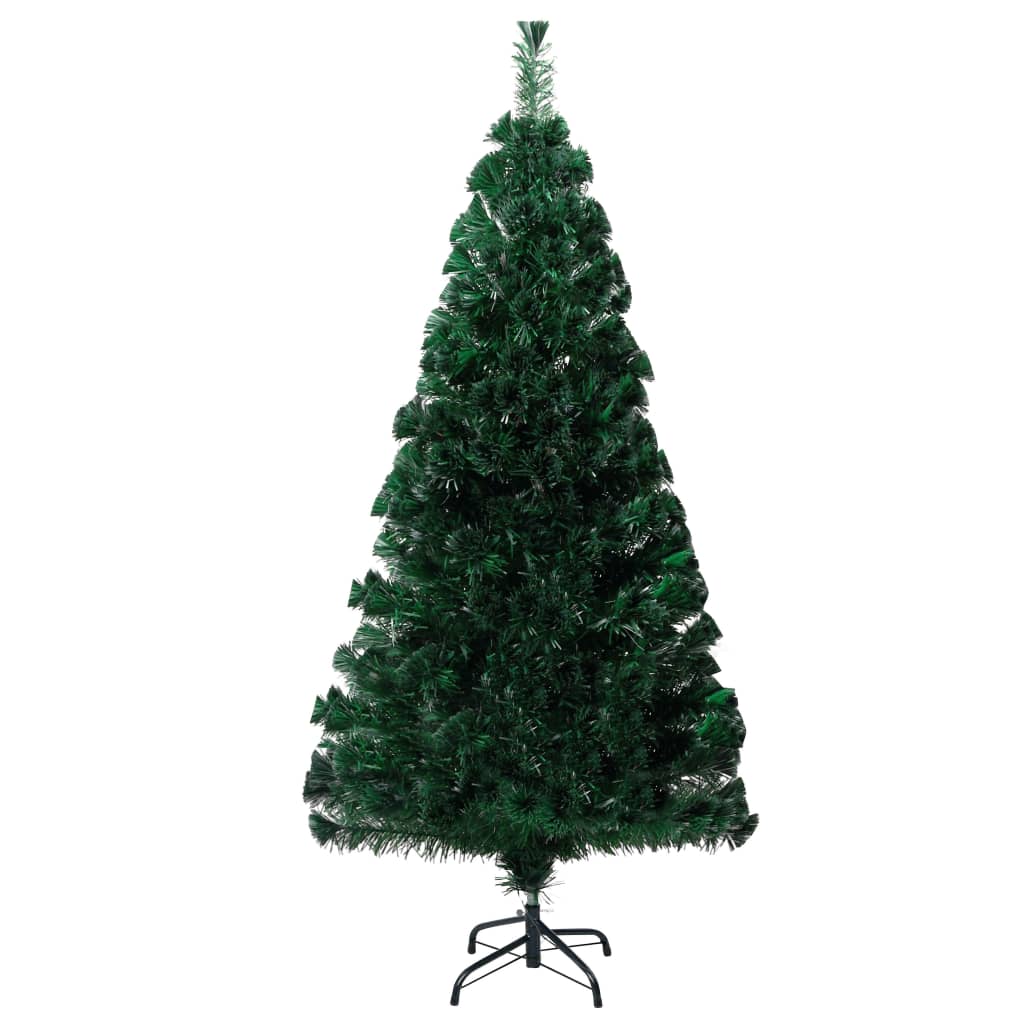 Árvore de natal artificial com suporte 150 cm fibra ótica verde