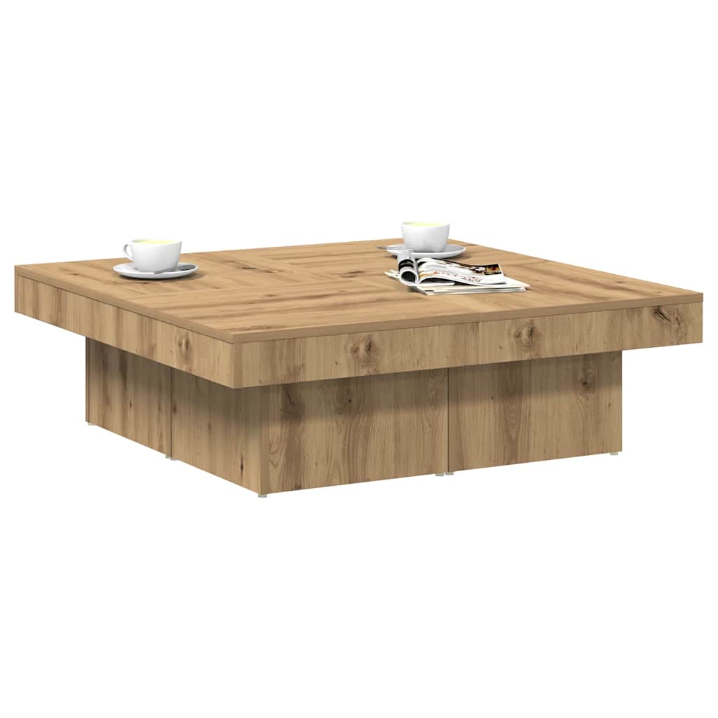 Mesa de centro 90x90x28 cm derivados madeira carvalho castanho