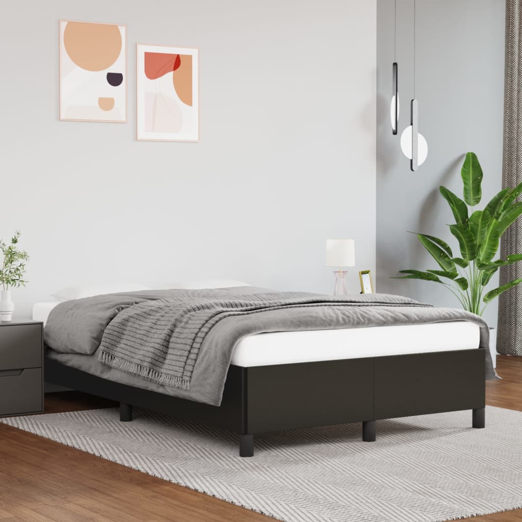 Estrutura de cama sem colchão 120x200 cm couro artificial preto