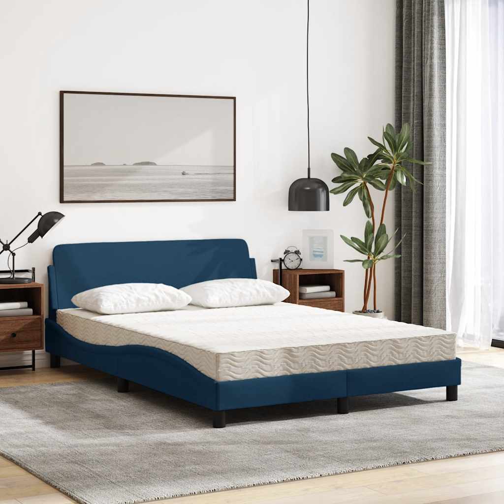Cama com colchão dover 120x200 cm tecido azul