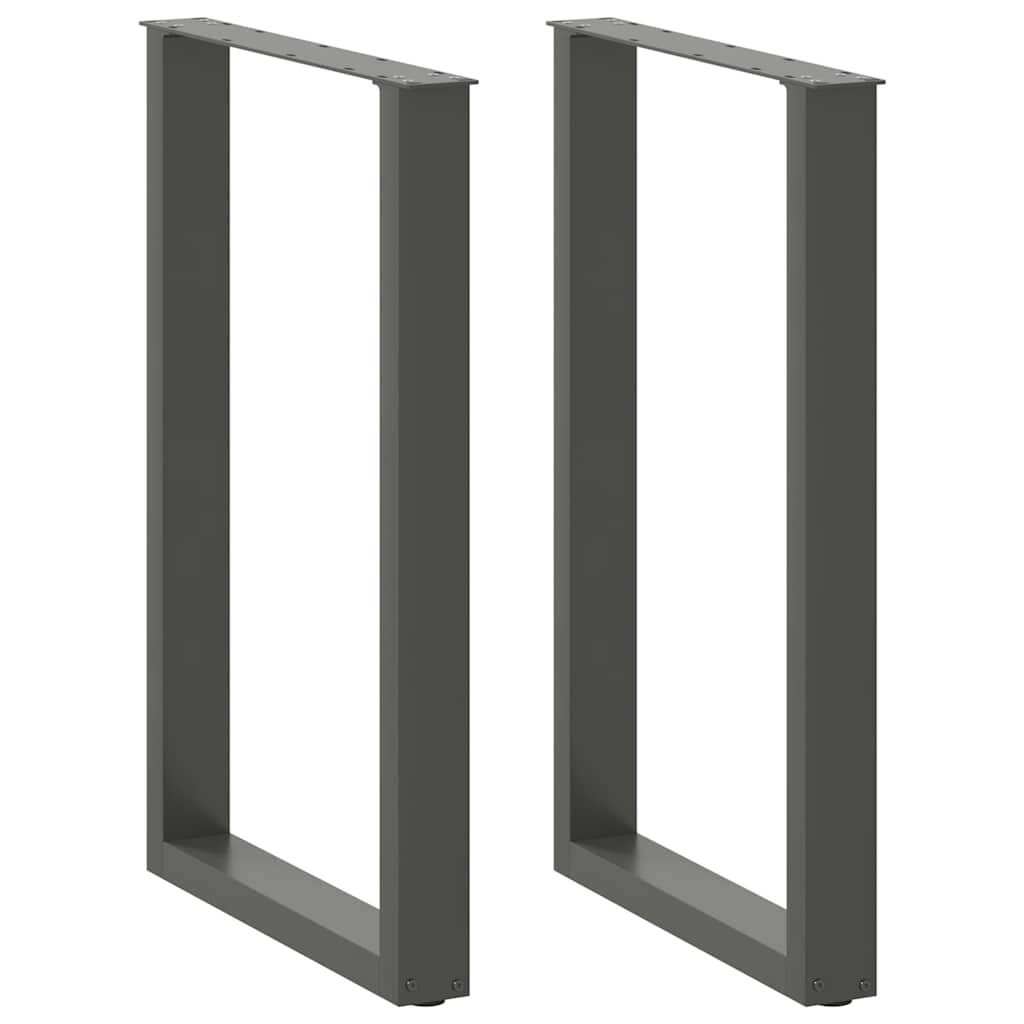 Pés para mesa de bar em formato de u 2 peças antracite 60x(90-91) cm aço