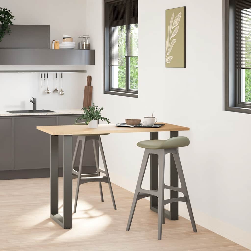 Pés para mesa de bar em formato de u 2 peças antracite 60x(90-91) cm aço