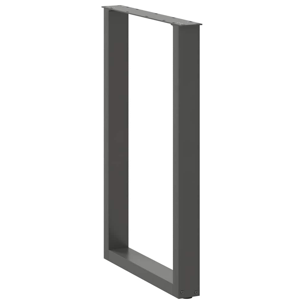 Pés para mesa de bar em formato de u 2 peças antracite 60x(90-91) cm aço