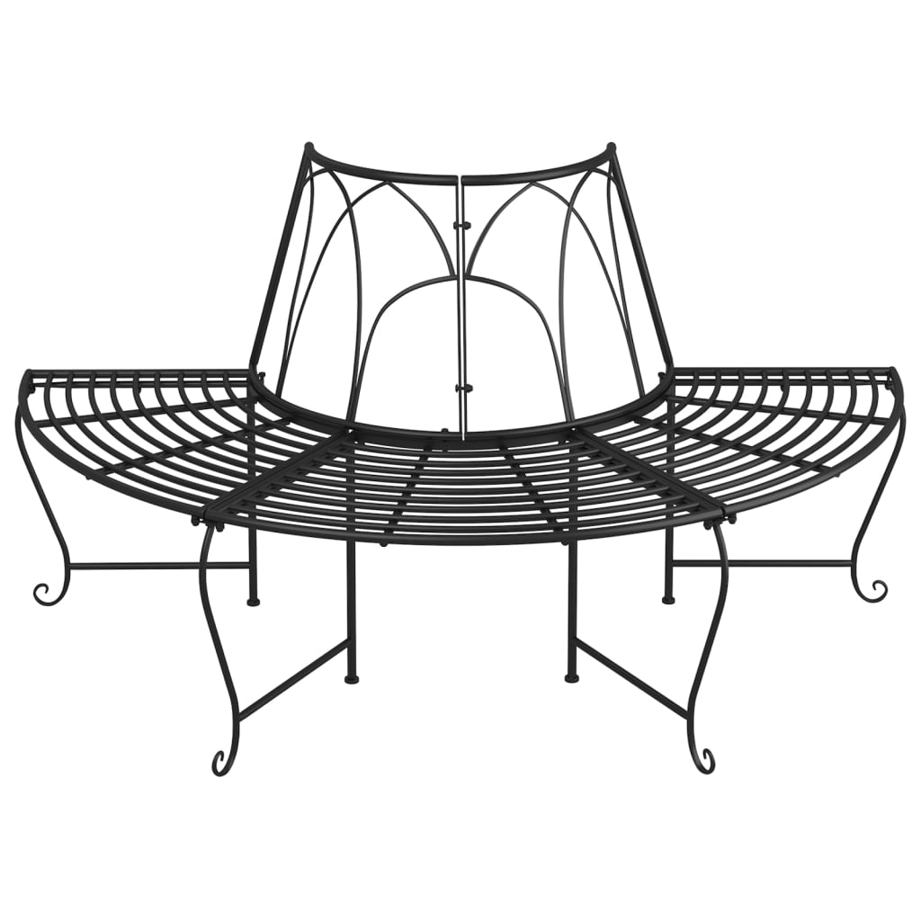 Banco para árvore semicircular ø159 cm aço preto