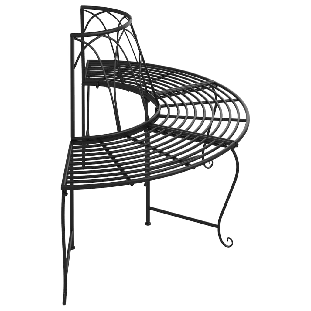 Banco para árvore semicircular ø159 cm aço preto