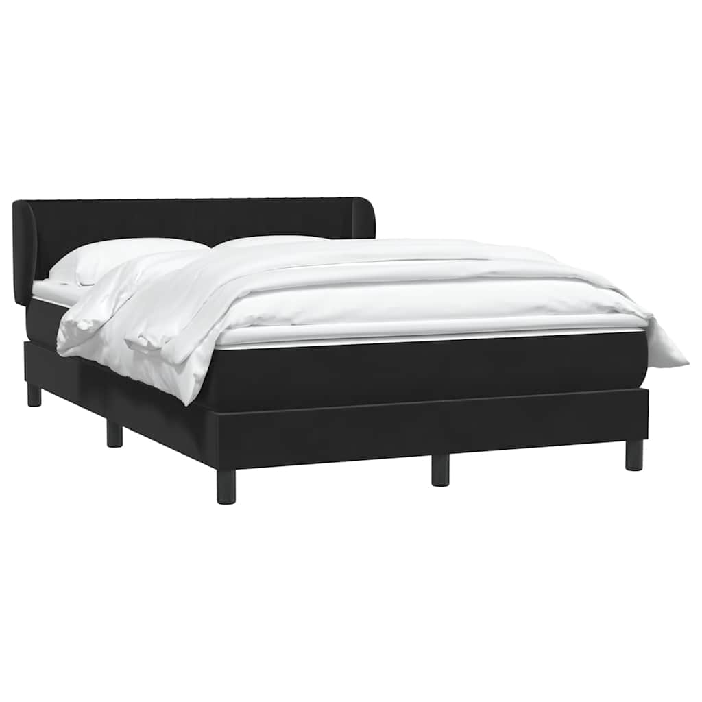 Cama com molas/colchão 160x210 cm veludo preto