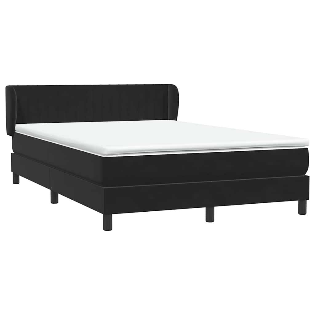 Cama com molas/colchão 160x210 cm veludo preto