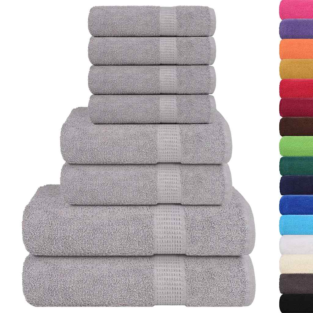 8Pcs conjunto de toalhas frogn 360 g/m² cinza