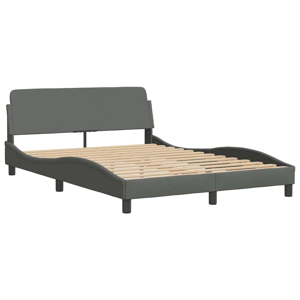 Estrutura de cama dover 140x190 cm tecido cinzento-escuro