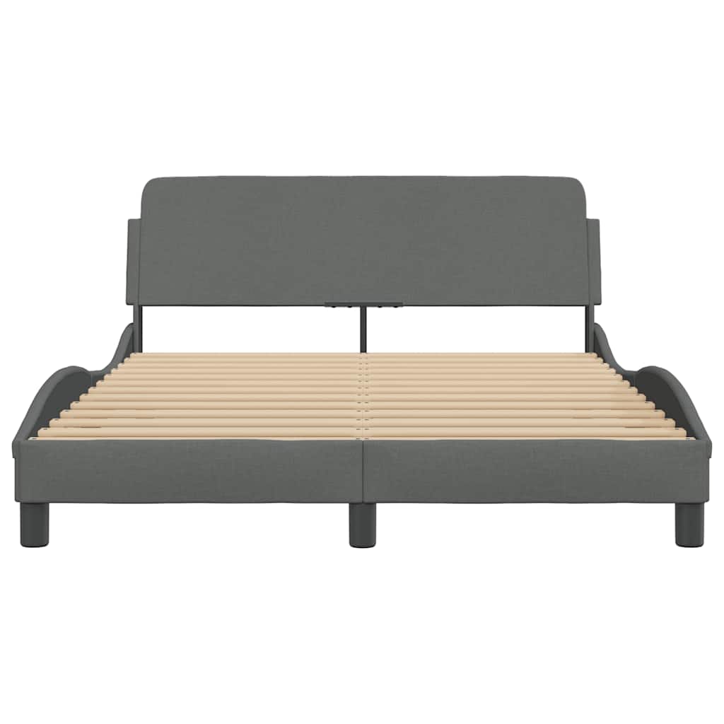 Estrutura de cama dover 140x190 cm tecido cinzento-escuro