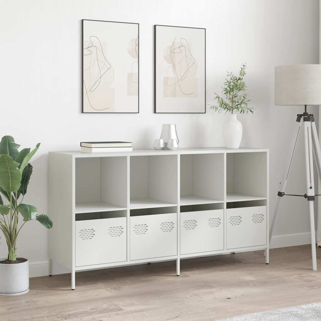 Aparador 135x39x73,5 cm aço laminado a frio branco