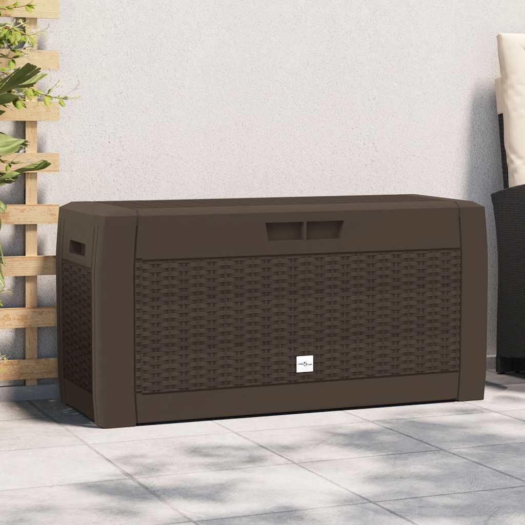 Caixa de arrumação p/ jardim 119x48x60cm polipropileno castanho