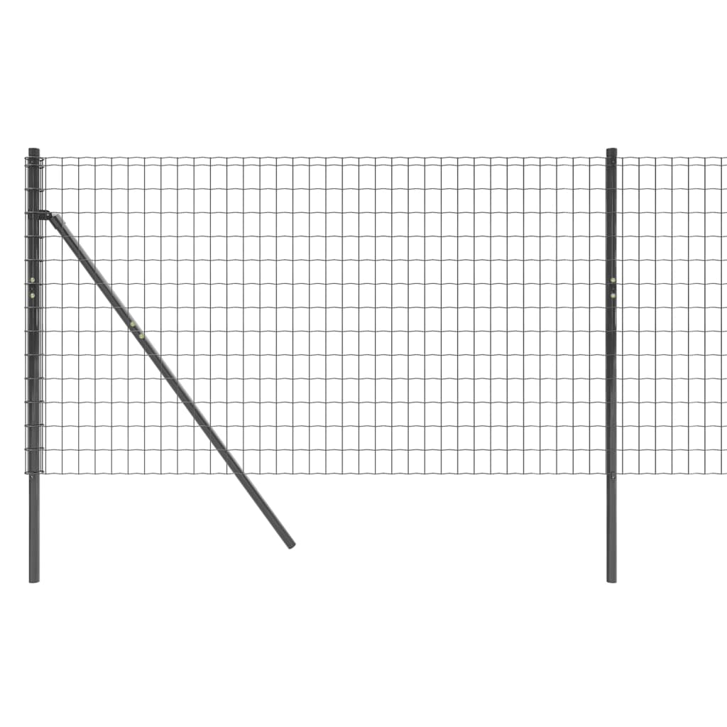 Cerca de malha de arame 0,8x25 m aço galvanizado antracite
