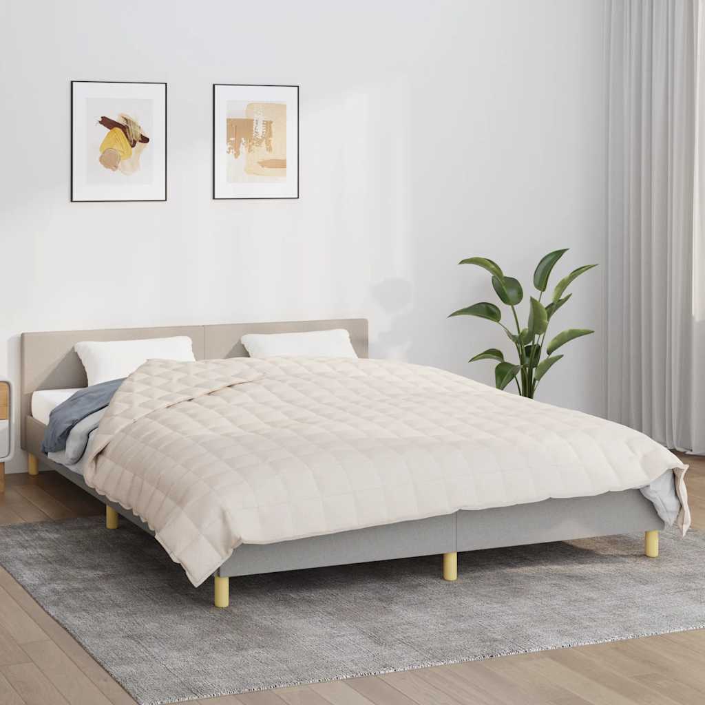 Manta pesada 9 kg 200x225 cm tecido creme-claro