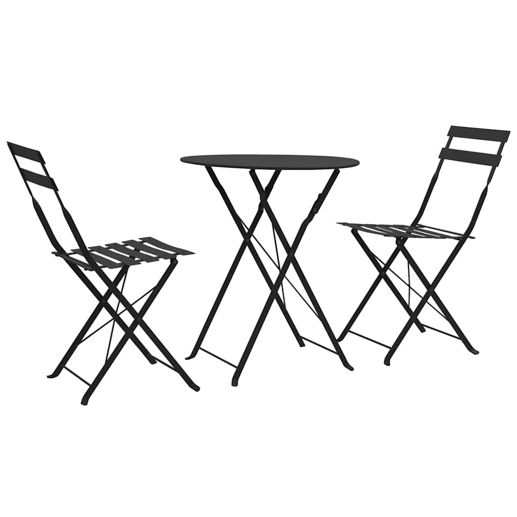 3 Pcs conjunto bistrô em aço preto