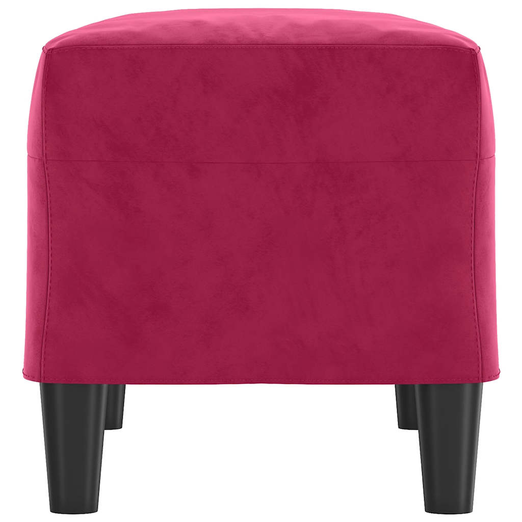 Banco 70x35x41 cm veludo vermelho tinto