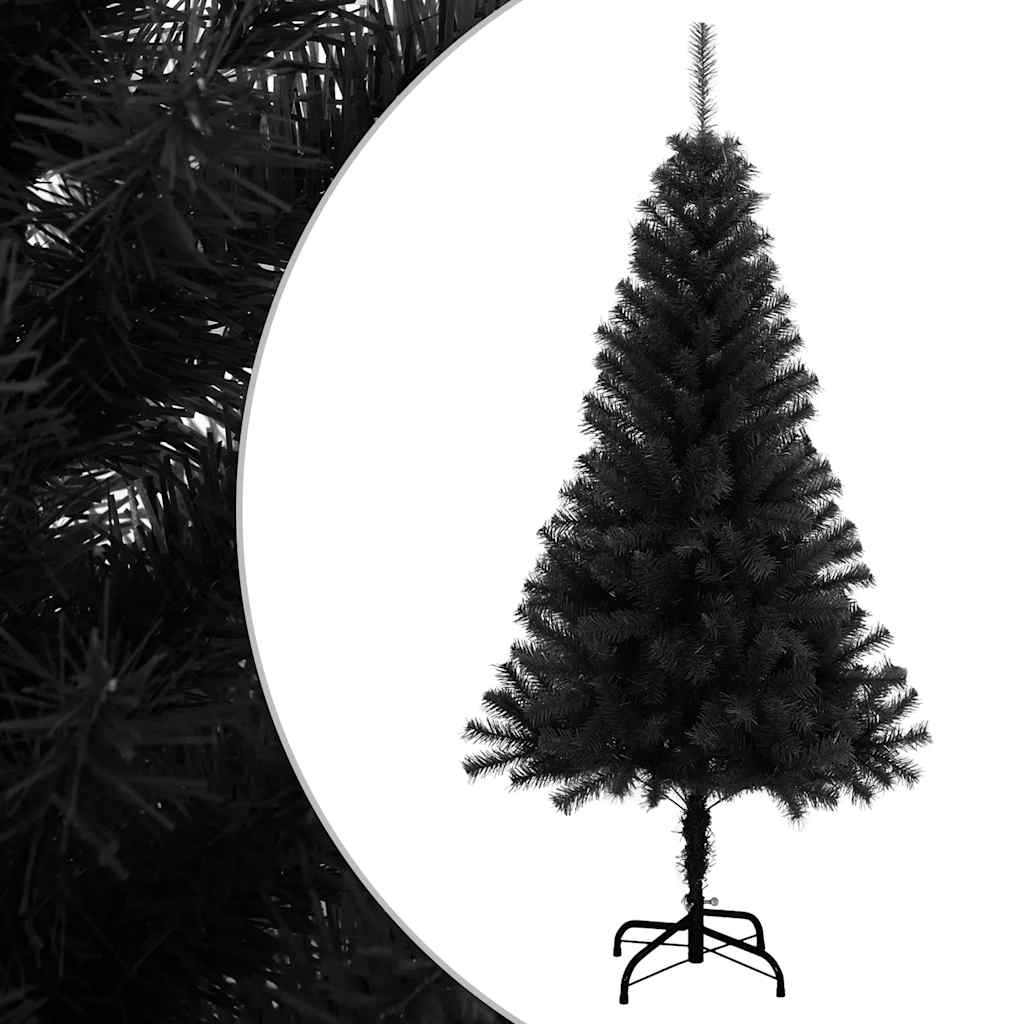 Árvore de natal artificial com suporte 120 cm PVC preto
