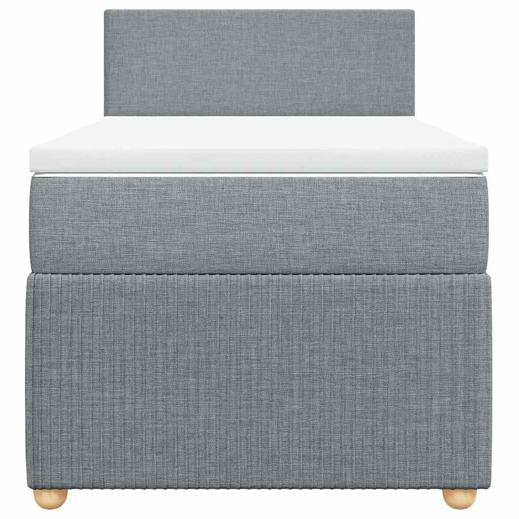 Cama com molas/colchão 90x190 cm tecido cinzento-claro
