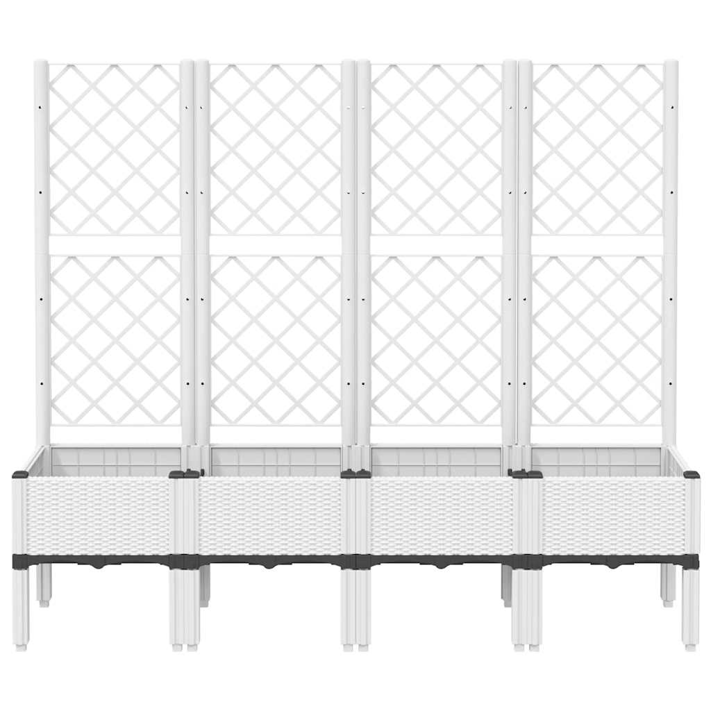 Vaso/floreira de jardim c/ treliça 160x40x142 cm PP branco
