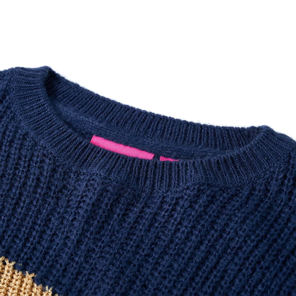 Camisola de malha para criança azul-marinho 128