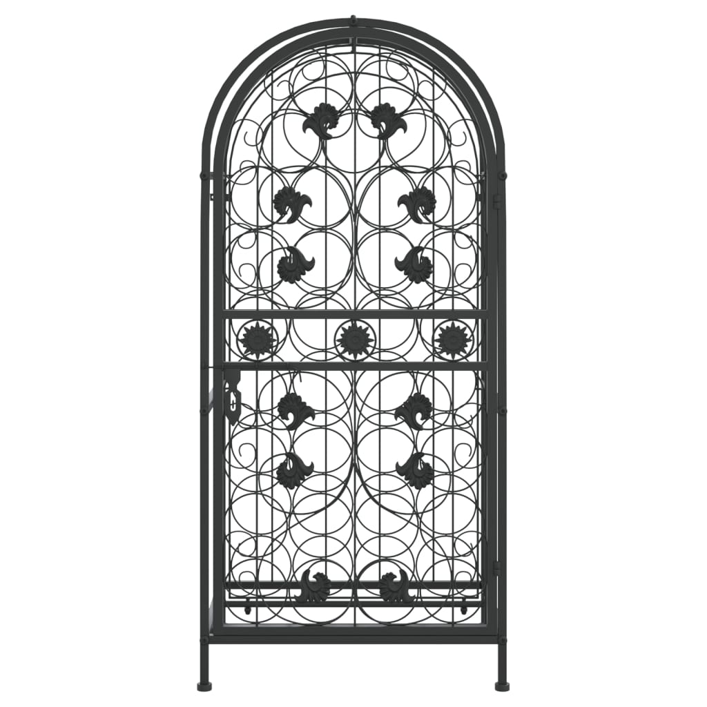 Garrafeira para 33 garrafas 45x36x100 cm ferro forjado preto