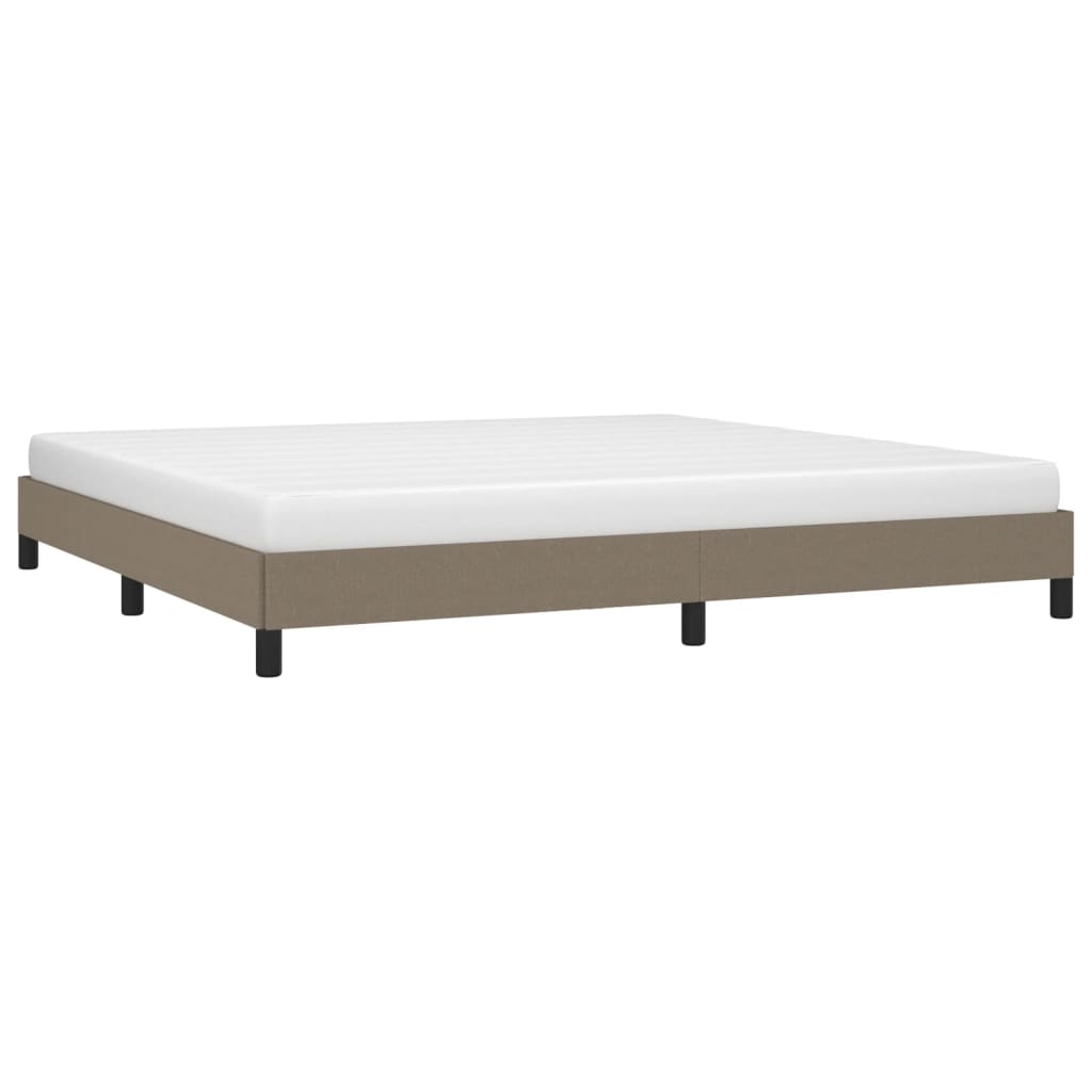 Cama sem colchão 200x200 cm tecido cinzento-acastanhado