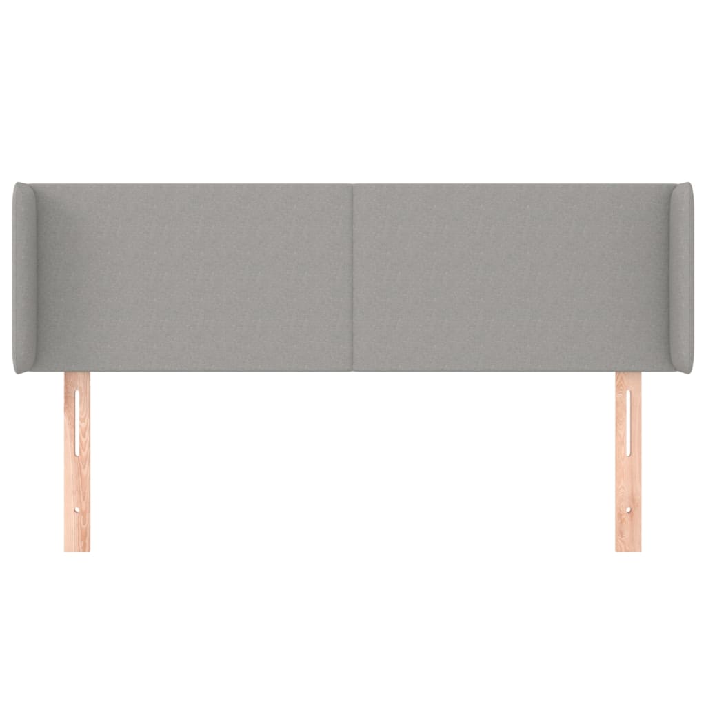 Cabeceira de cama c/ abas tecido 147x16x78/88 cm cinzento-claro